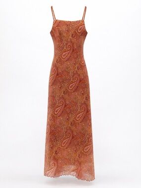 Vintage Y2K Paisley Long Maxi Dress 14 Tall